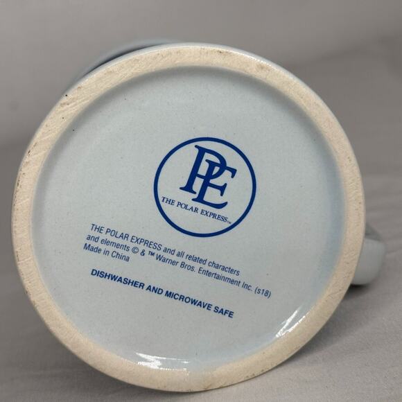 Polar Express Train Mug Blue Ceramic Coffee Cup Warner Bros Christmas - Picture 3 of 3